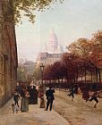 Victor Gabriel Gilbert Famous Paintings - Place D'Anvers Et Le Sacre Coeur Paris